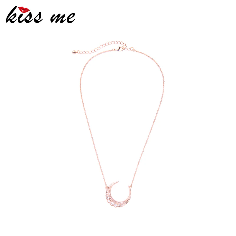 KISS ME, красное/зеленое прозрачное ожерелье с кулоном в виде Луны, AliExpress, новые модные женские трендовые ожерелья, ювелирные изделия