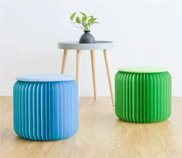 Современные креативные табуреты для ног круглая оттоманка Pouffe Складная портативная Экономия пространства для гостиной, спальни, офиса в общежитии