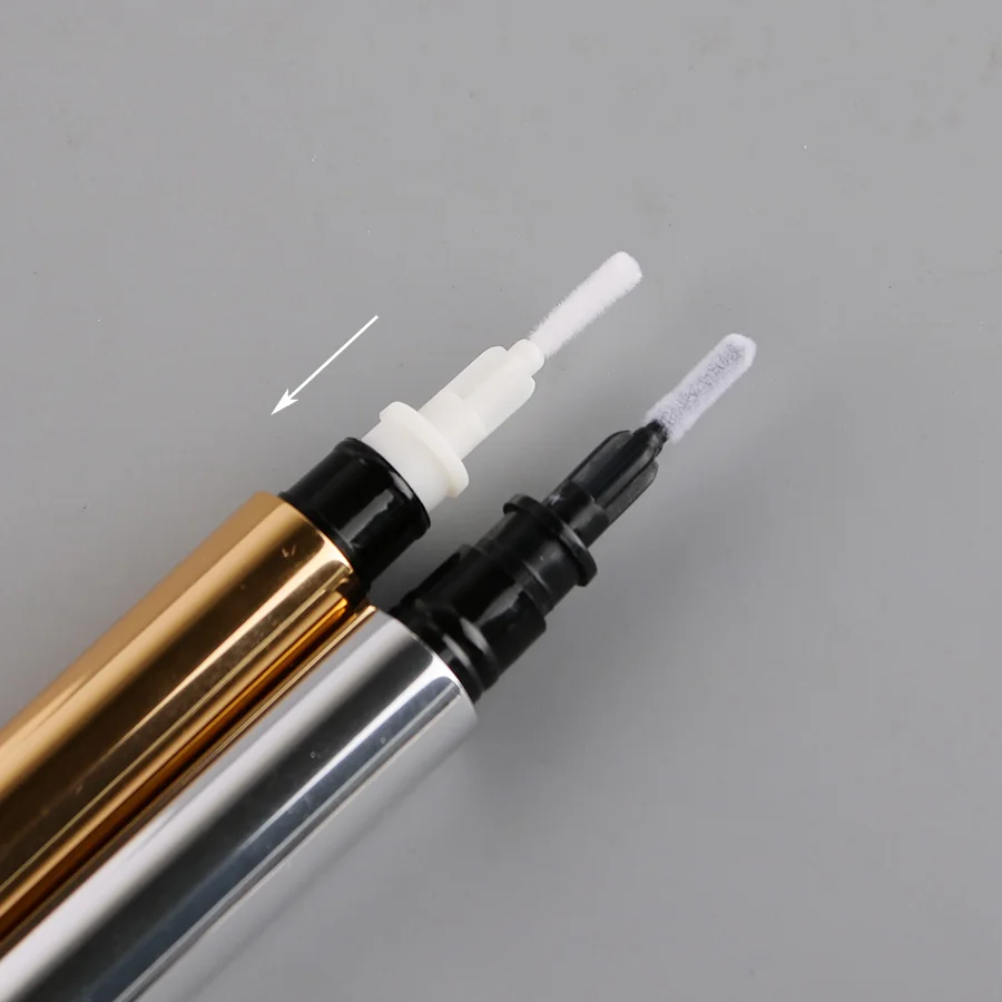 

50PCS 3ML Plastic Empty Click Pen Round Cosmetic Pen With Gold Or Black Color, Portable Eyeliner Growth Fluid Tube, Press Pen