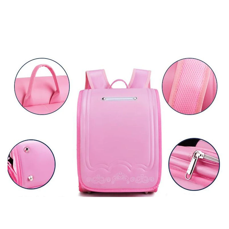Japan kid bag Orthopedic School Bags Children Backpack For Girls and Boy Waterproof PU Randoseru Flower design Student Bag 2021