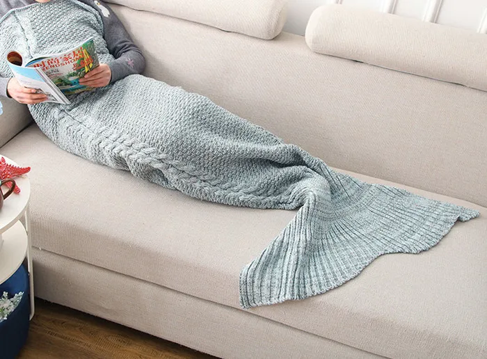 Вязаное крючком толстое одеяло Русалочки для детей и взрослых вязаное покрывало