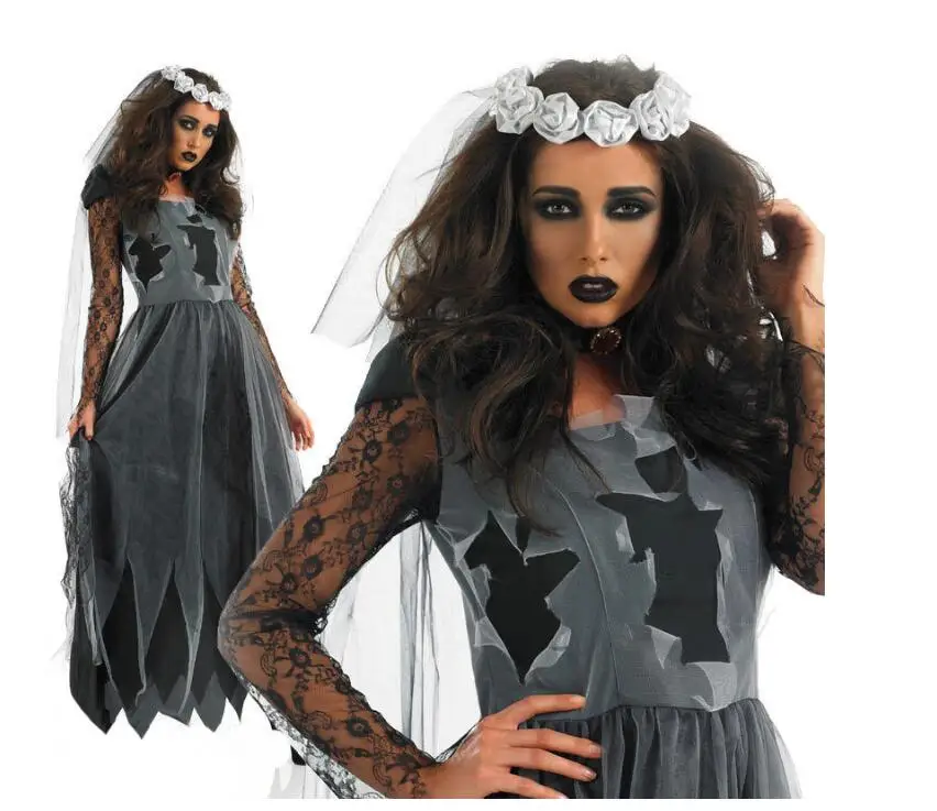 Новый страшный костюм кладбище невесты труп привидение кровавый для косплея