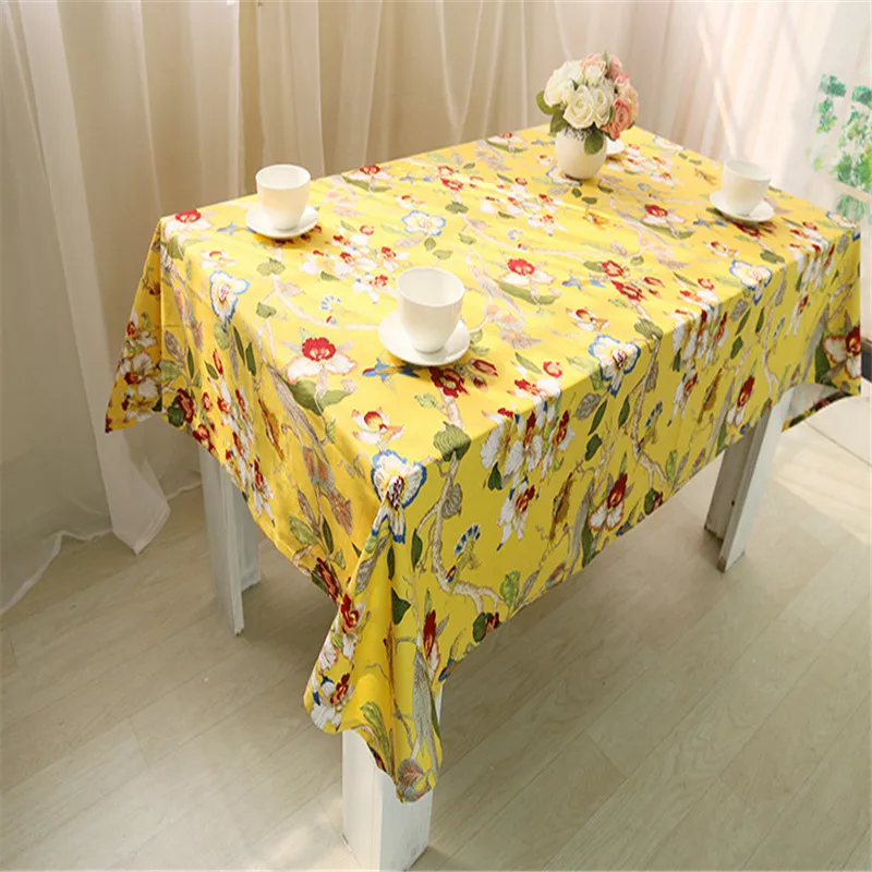 XYZLS Vintage Floral Birds Cotton Tablecloth Toalha De Mesa Table Covers Home Party Wedding Cloth Rectangle Tafelkleed 1PC | Дом и сад