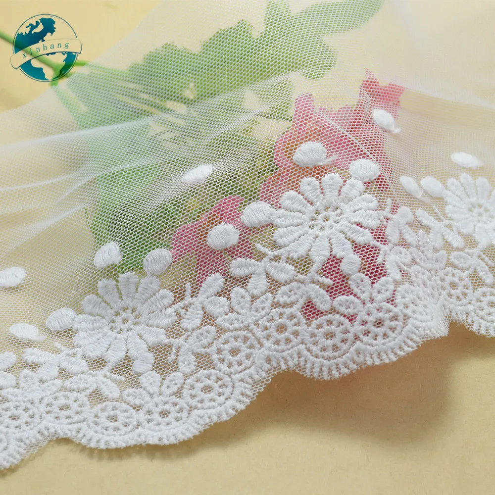 3 ярдов 10 см хлопок вышитый кружевной гипюровые ленты отделка ткани DIY