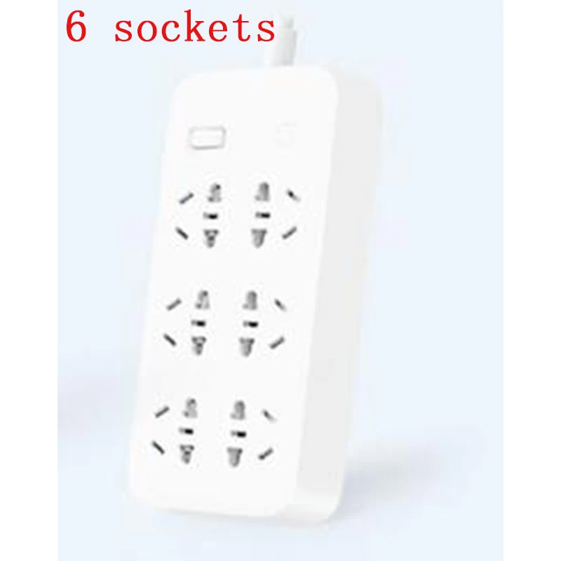 6 sockets Xiaomi power Strip Быстрая зарядка 2500 Вт 10А 6 стандартных розеток/8 стандартных розеток/3 гнезда с кабелем 1 м/5 м - Цвет: 6 sockets