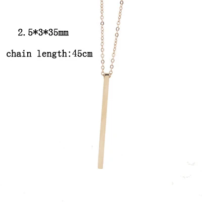 2.5X3X35mm rose gold Серебряное/золотое/розовое золото ожерелье из нержавеющей стали заявленное Пустое имя пластины кулон и ожерелье зеркальное полированное 5 шт - Окраска металла: 2.5X3X35mm rose gold