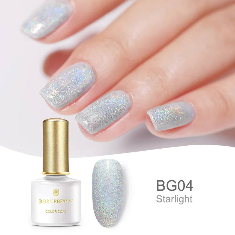 BP-BG04 Born pretty, голографическая гель для ногтей с блестками лак 6 мл Сияющий Блестящий впитывающий УФ-гель лак для ногтей Светодиодный УФ-лампа - Цвет: BP-BG04