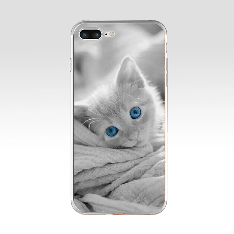 Чехол-накладка для Apple iPhone 6 6s 7 8 plus силикон ТПУ с изображением кошки котенка