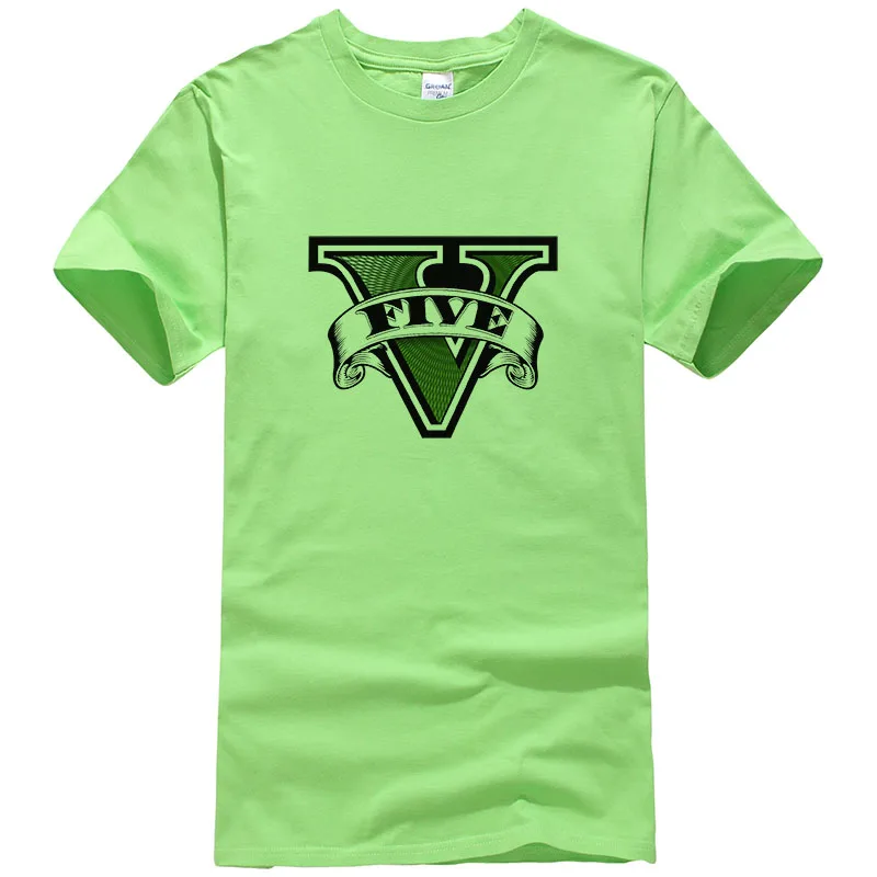 Grand Theft Auto 5 Game Printed Gta-5 T Shirt Men Casual GTA T-shirt Brand TShirts Cotton Tees Camisa #043 | Мужская одежда