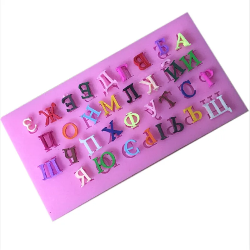 Русский алфавит Форма 3D карамельный торт силиконовые формы для из полимерной