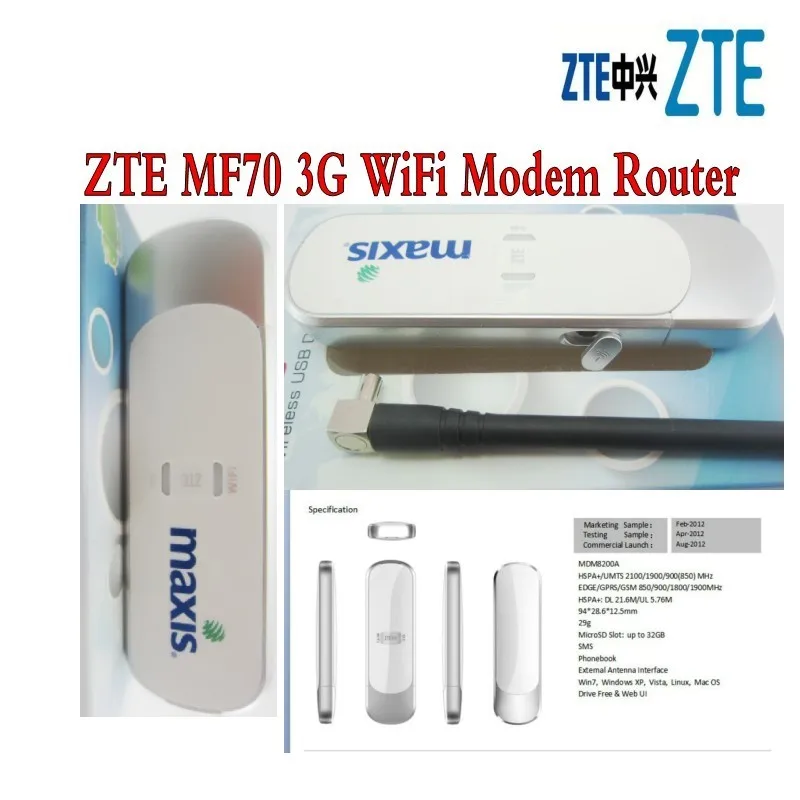 Новый разблокированный HSPA + 21 6 Мбит/с ZTE MF70 3G USB Беспроводной модем WIFI PKE369 E353 E169