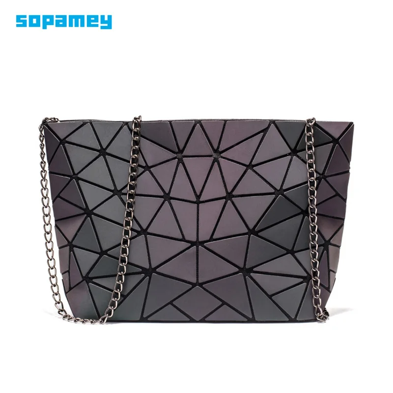 

Fashion Small Chain Handbags Bag Women Luminous Geometry Shoulder Bags For Female Plain Folding Messenger Bags Clutch sac bolso