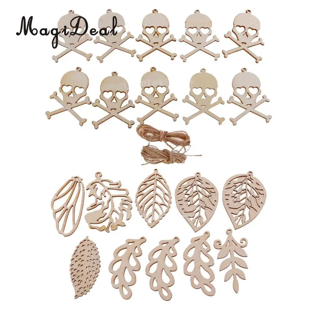 10 шт./Лот деревянные украшения в виде черепа | Дом и сад