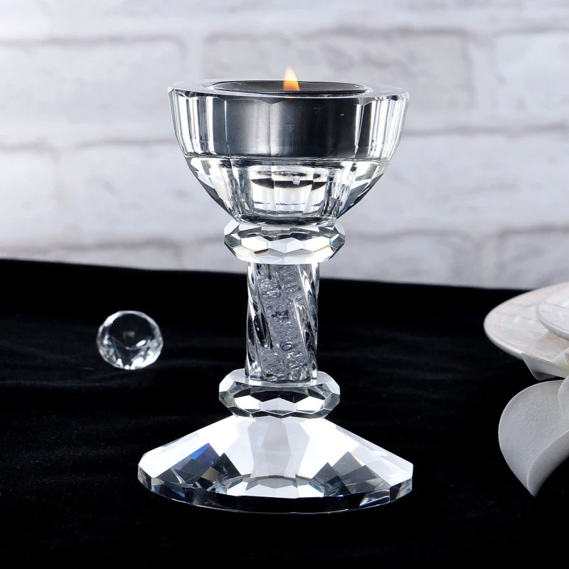 H& D 3 размера Кристалл подсвечник Ужин Свадебная вечеринка Декор Центральные подсвечники
