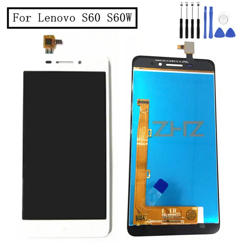 Для Lenovo S60 S60W ЖК-дисплей сенсорный экран дигитайзер с рамкой в сборе запасные