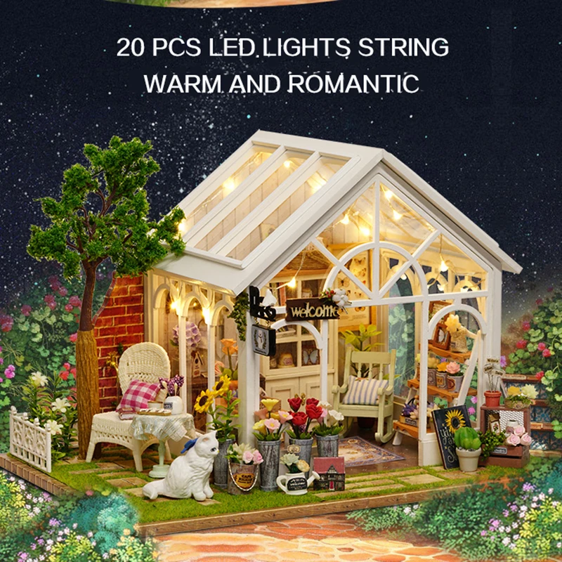 Рождественский подарок DIY кукольный домик Миниатюрный Кукольный с мебелью