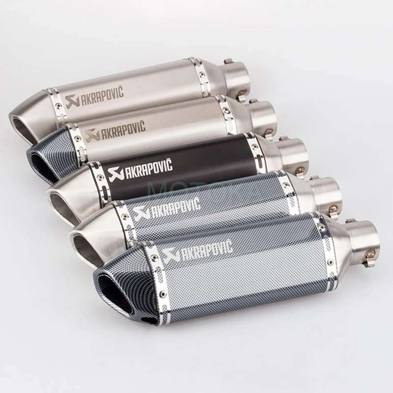 Универсальный Мотоцикл выхлопная труба akrapovic Нержавеющая сталь 51 мм побег для ZX6R GSXR750 Z900 ER6N NC700 R3 GW250 CBR300 RC390