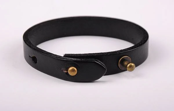 Простой стильный черный браслет G370 из натуральной кожи унисекс Новинка - купить