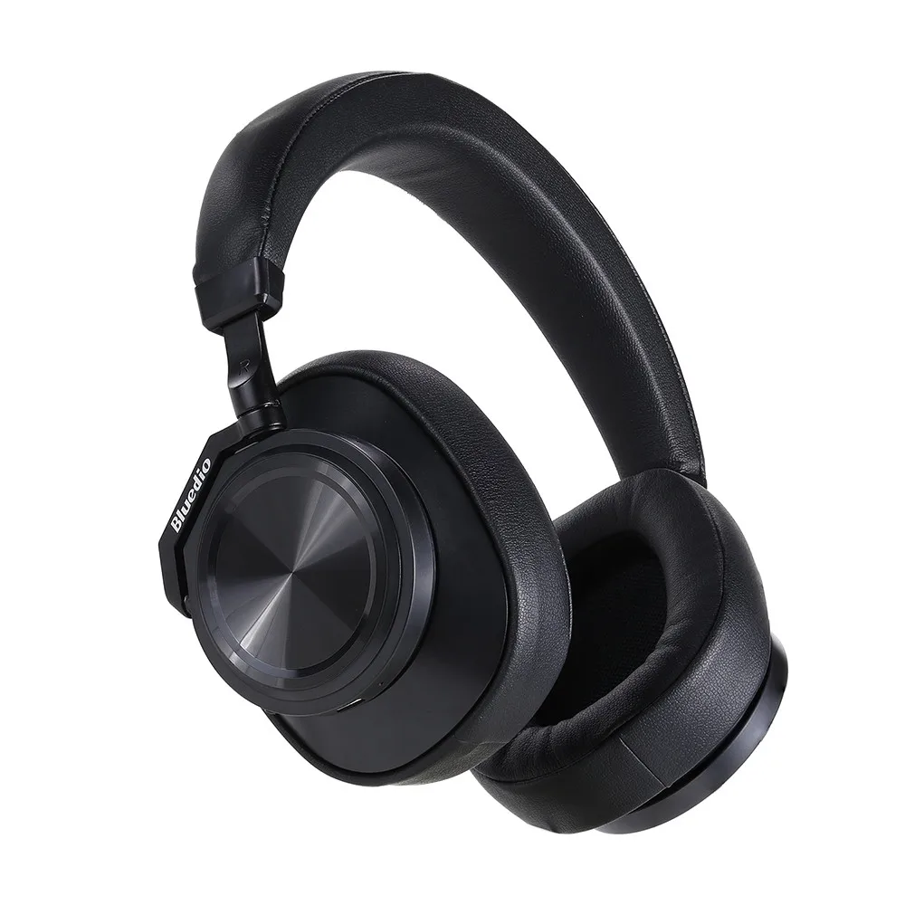 Черный Bluedio T6 активный Шум шумоподавления наушники Беспроводной Bluetooth гарнитура с микрофоном для телефонов и музыка - Цвет: Черный