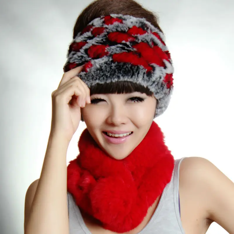 Настоящий мех кролика головные уборы шляпы натуральные вязаные меховые из