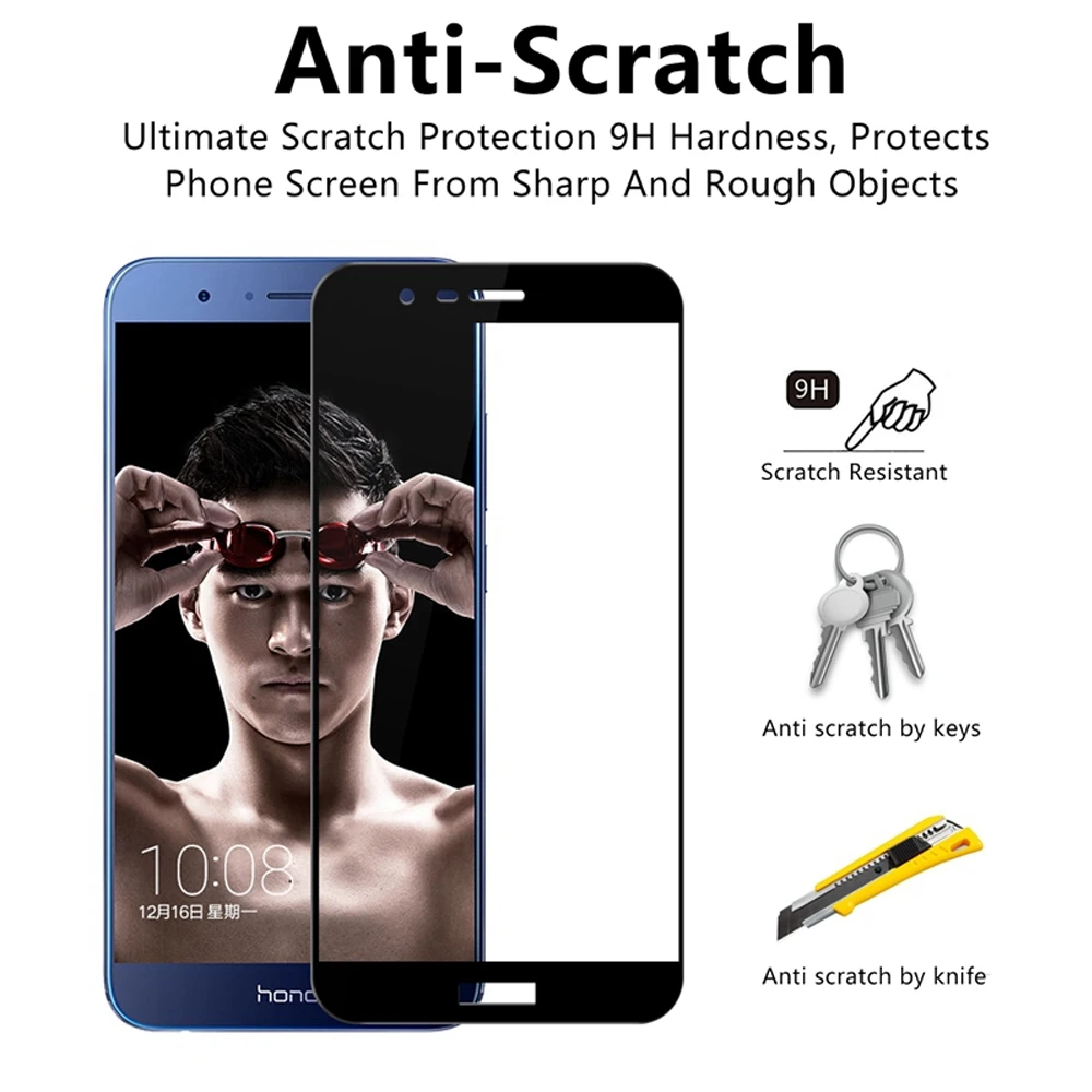 Закаленное стекло zlnвич для huawei honor 7 7x7s 7c 7a pro Защитная пленка экрана телефона 8 lite