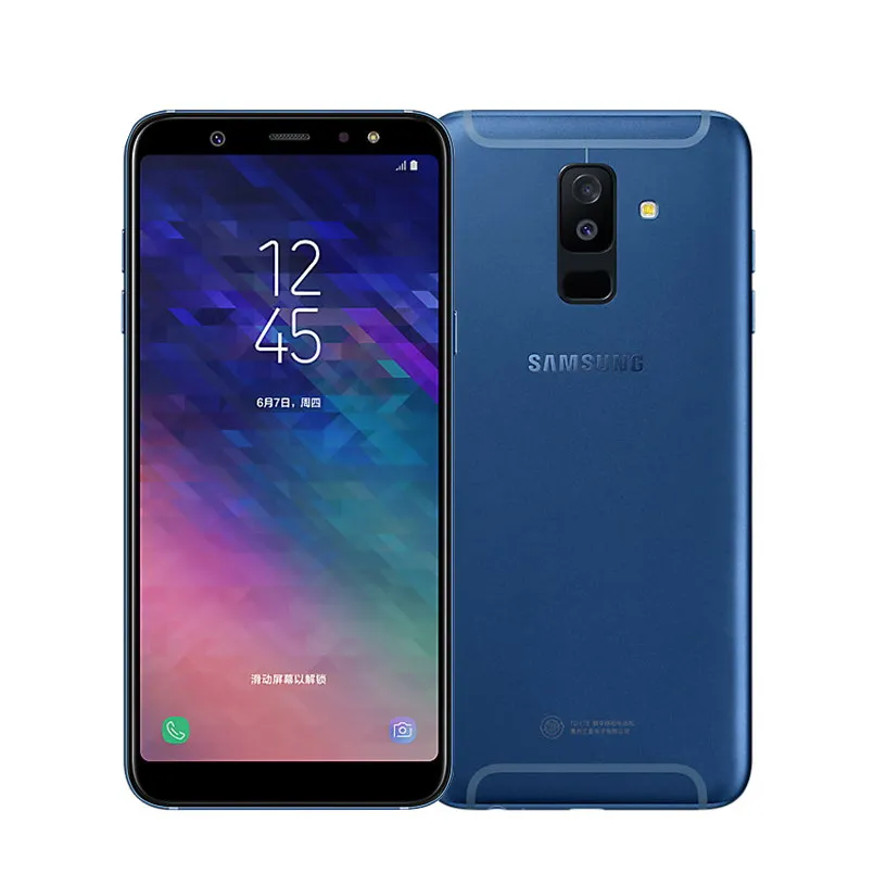 Blue Samsung Galaxy A6050 A6+ мобильный телефон 6,0 дюймов FHD 4 Гб+ 64 Гб Восьмиядерный 16,0 Мп+ 5,0 МП 24,0 МП фронтальная камера Android 4G LTE смартфон - Цвет: Blue