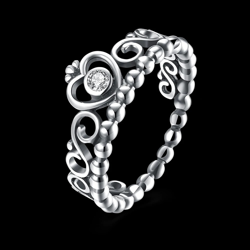

High Quality Authentic 925 Sterling Silver Ring Stackable Ring With Clear CZ Engagement Ring Jewelry Gift