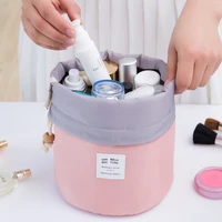 ruputin dropshipping drawstring barrel shaped women cosmetic bag high quality makeup organizer storage bags travel toiletry kit