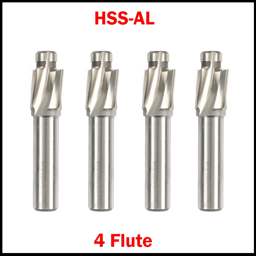 

M12 12.4*20 12.4x20 HSS-AL 4 Flute Piloted Countersink Router Drill Bit Counterbore Flat End Mill Milling Cutter