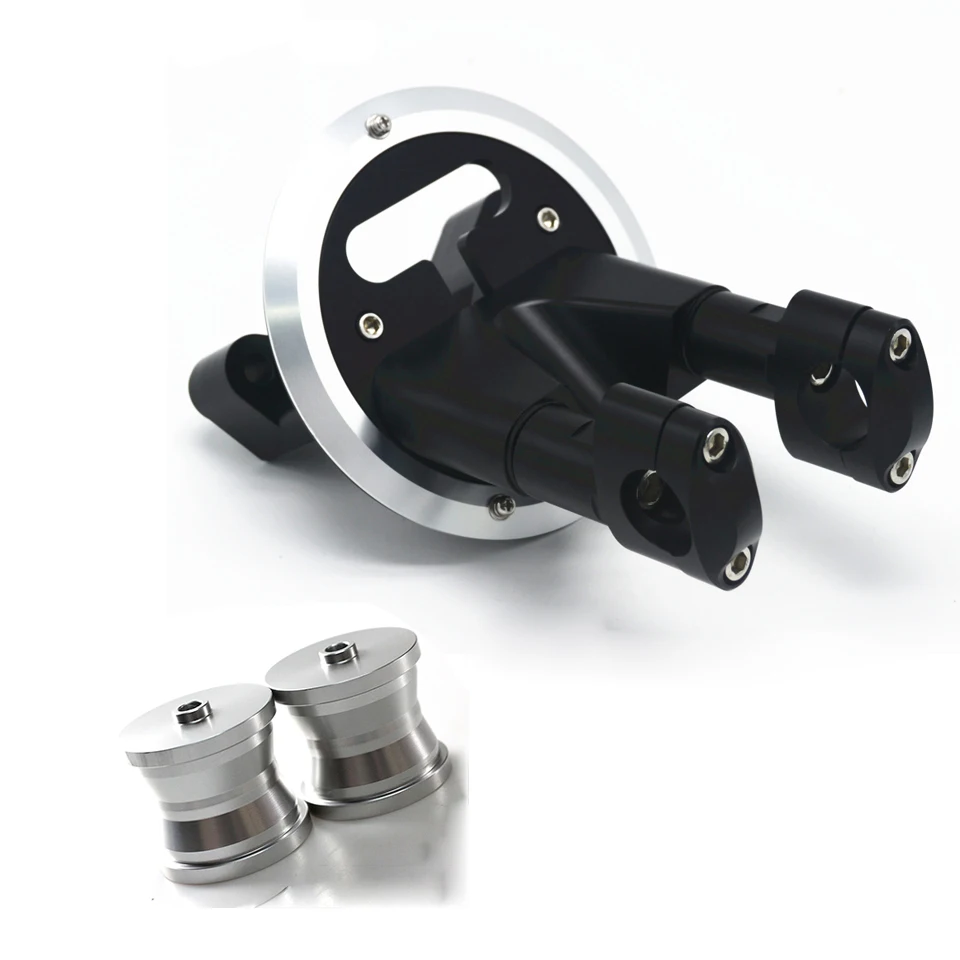 Silver Комплект RISER POUR GUIDON для YAMAHA TMAX530 2012- ручка стояка и заднего сиденья пассажирская спинка повышающие стояки колодки - Цвет: Silver