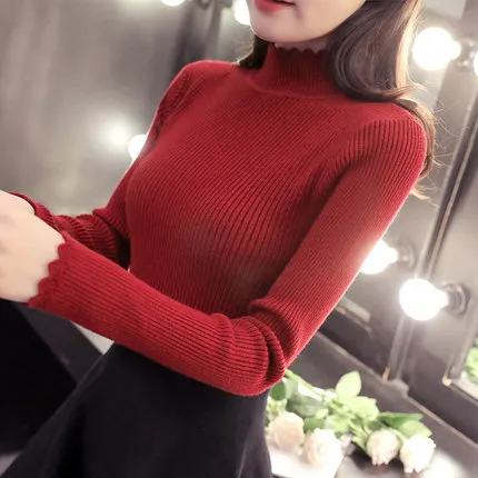 R OHCLOTHING Демисезонный модные женские туфли свитер высокие эластичные пикантные узкие теплые плотные дна Элегантный трикотажные пуловеры - Цвет: R