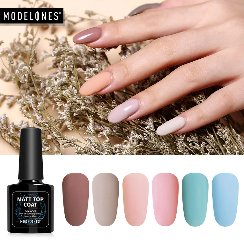 Modelones Матовый верхний слой с любым Цветной Гель-лак для ногтей Набор матовый