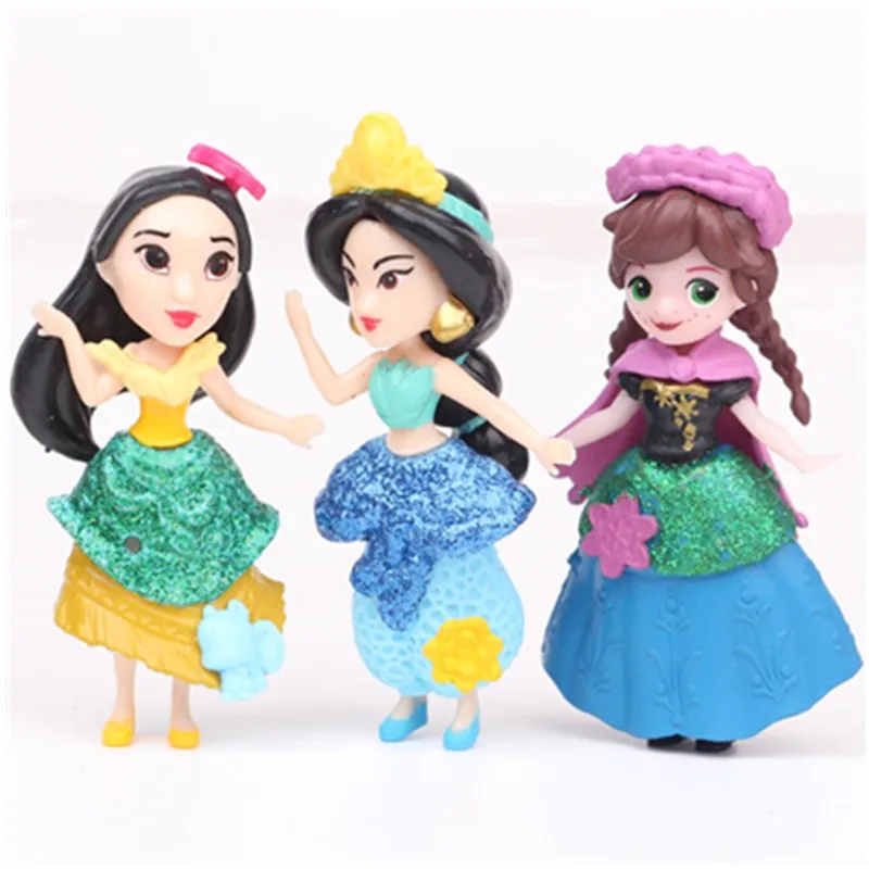 Новейшие игрушки Disney 12 шт./компл. 6 см принцесса белоснежка Belle русалка пвх фигурки