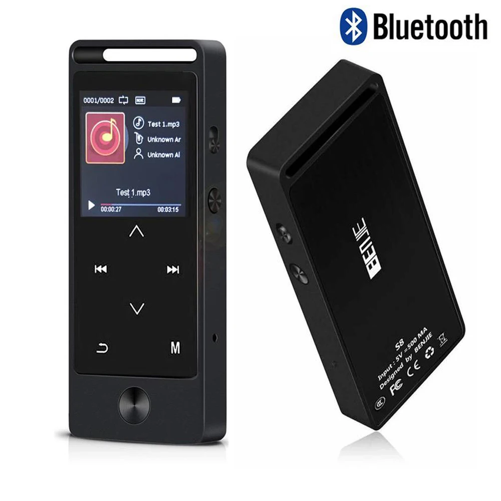 Обновленная версия, BENJIE-S8, Bluetooth, MP3 плеер, 8 ГБ, сенсорная кнопка, красочное меню, высокое качество, без потерь, музыкальный плеер с FM