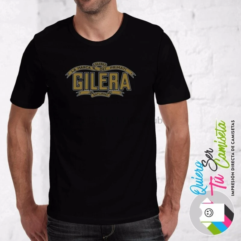 CAMISETA GILERA с жесткими защитными Старый Футболка логотипом ENVIO сорочка UNTERHEMD|Мужские