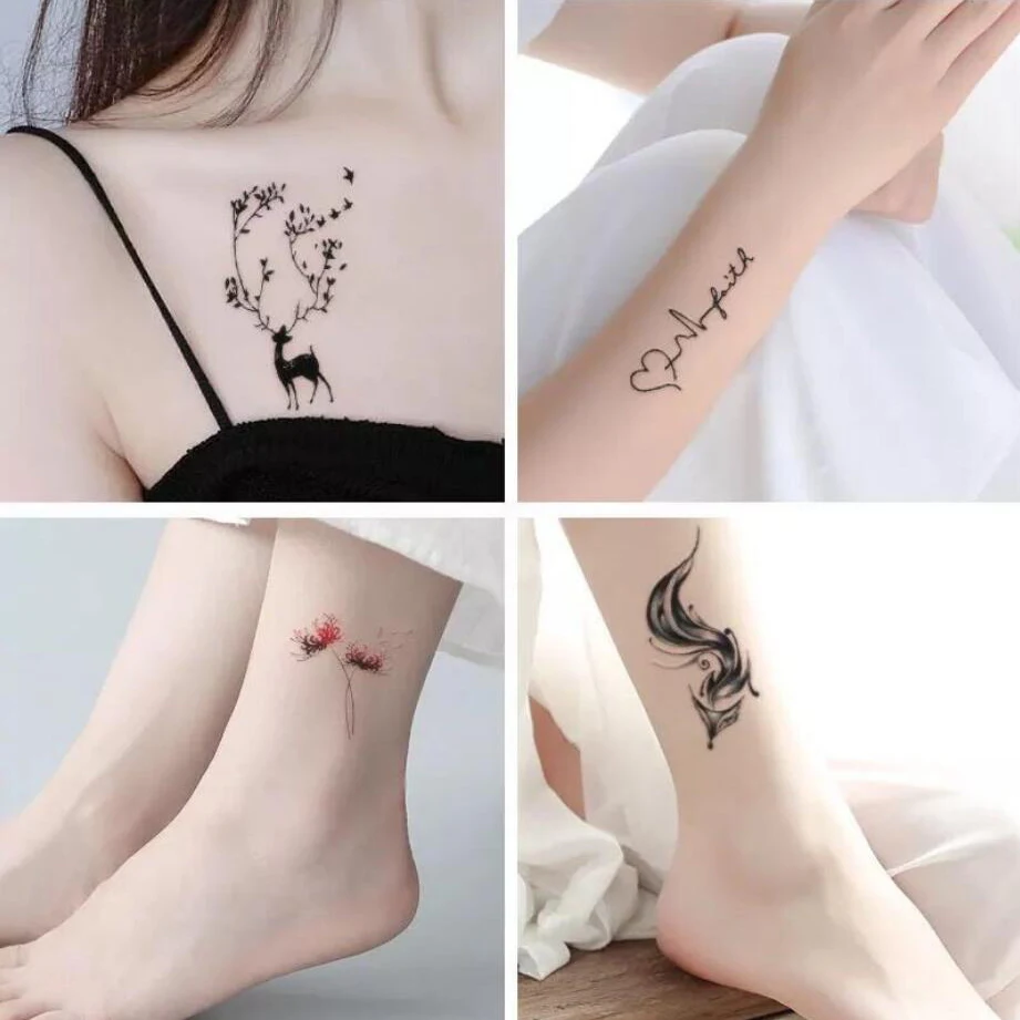 Addfavor 30 шт./компл. переводятся с помощью воды, Временные татуировки, с цветочным принтом «розы», с принтом бабочки, с имитацией татуировки Стикеры для маленькой девочки женский боди-арт