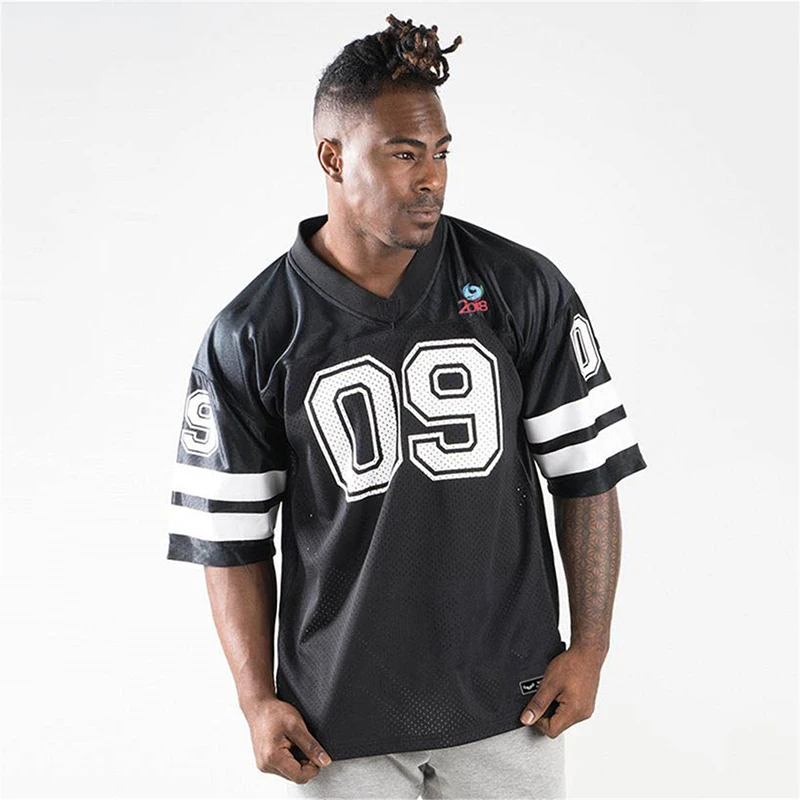 Сетчатая рубашка с коротким рукавом Футболка мужская одежда для фитнеса боксер