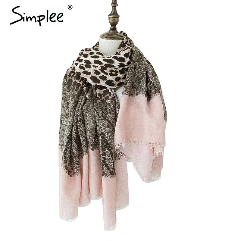 Женский леопардовый квадратный шарф Simplee зимняя женская роскошная брендовая