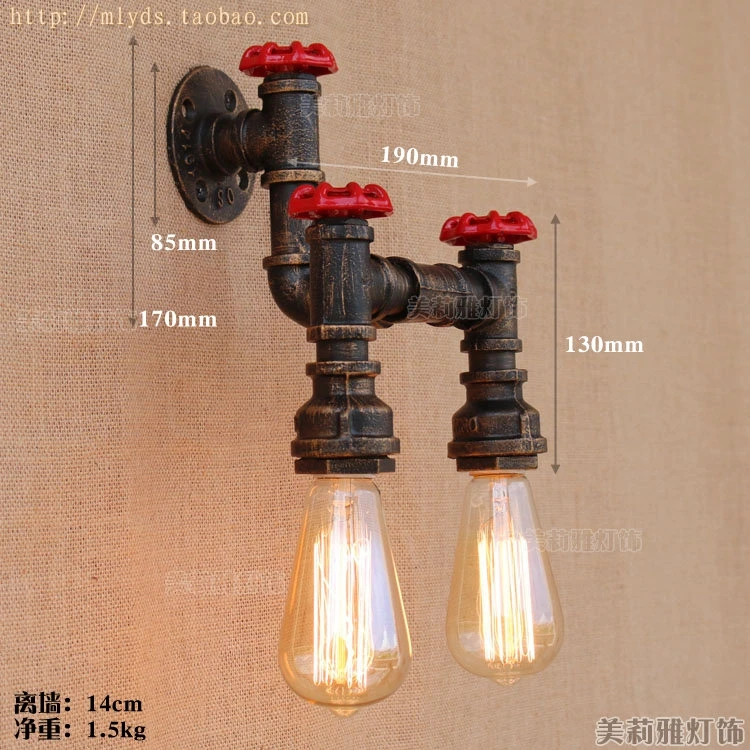 Винтажная настенная лампа в стиле ретро деревенский светильник на водопроводной