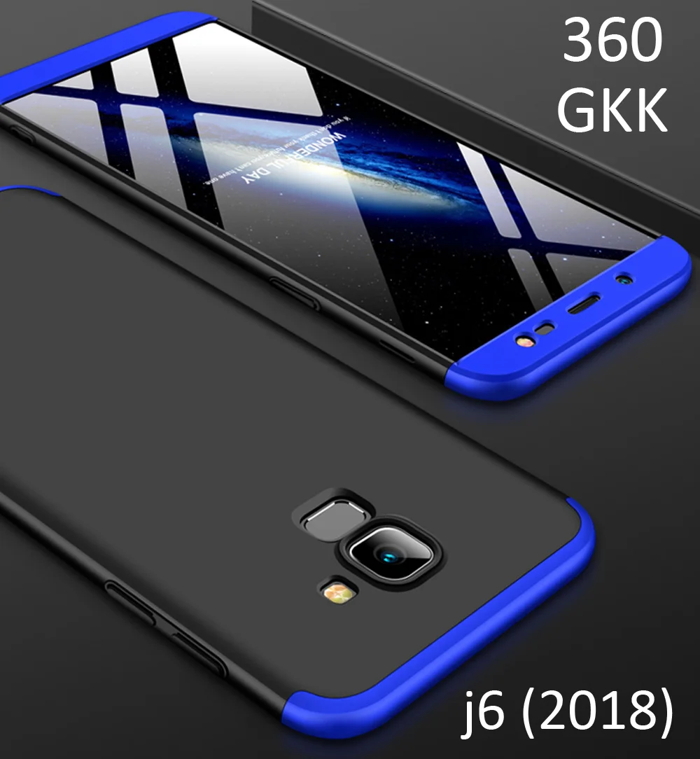 Чехол GKK для Samsung Galaxy J6 2018 Plus чехол с полной защитой 360 градусов кольцо держатель
