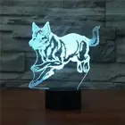 Светодиодные 3d светильники в виде немецкой овчарки, цветные лампы 3d с сенсорным управлением, постепенный светодиодный ночник, 3d лампа