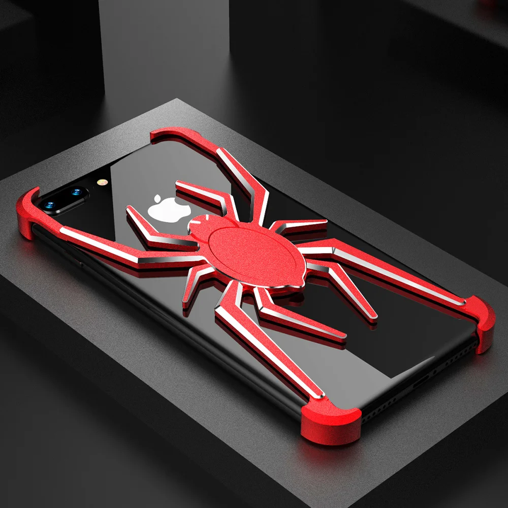 Металлический чехол для телефона для iphone 8 plus 7plus сверхпрочный металлический каркас Броня корпус для iphone 8 7 человек-паук противоударный чехол