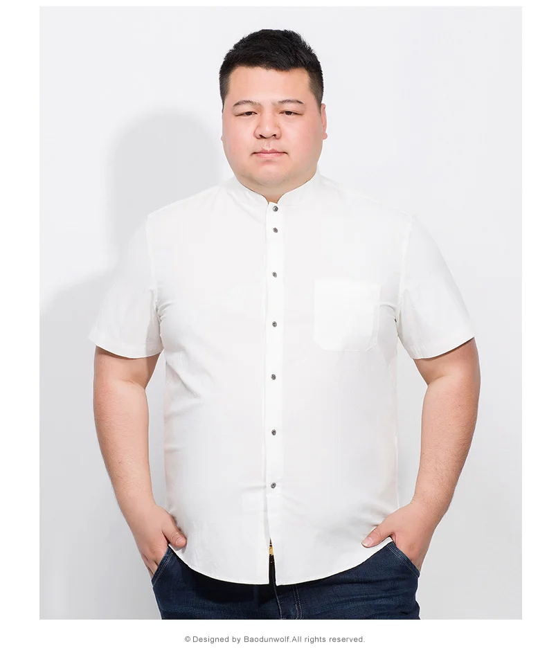 Большие размеры 10XL 8XL 6XL 5XL летние мужские повседневные рубашки из хлопка серого цвета брендовая одежда мужская одежда свободная одежда с коротким рукавом
