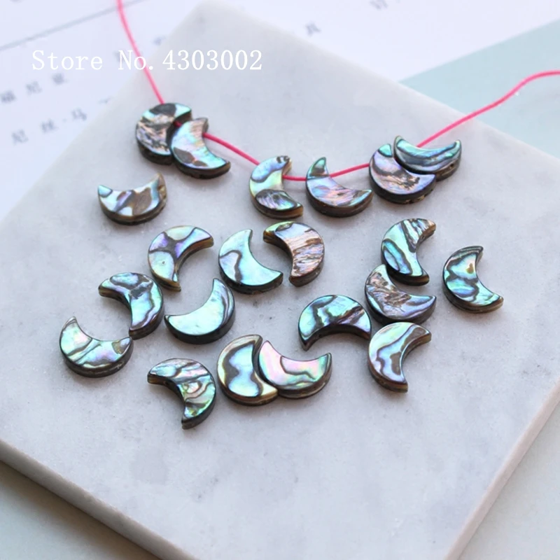 50pcs/lot 12mm Natural moon Abalone Shell Mother of Pearl shell for DIY Earrings Jewelry Peacock Blue MOP | Украшения и