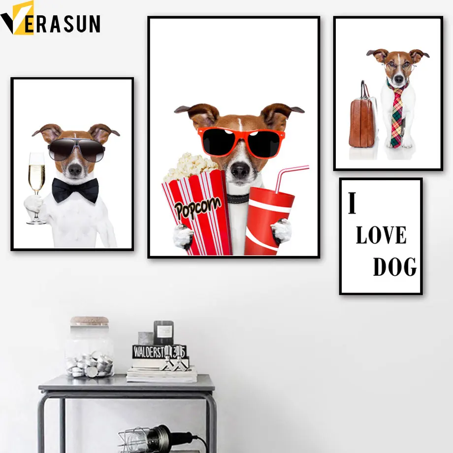 Кожаная сумка I Love Dog цвета шампанского для попкорна настенная живопись на холсте