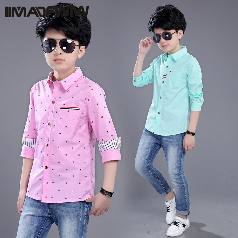 Летняя хлопковая рубашка для мальчиков новинка 2021 Корейская версия модная
