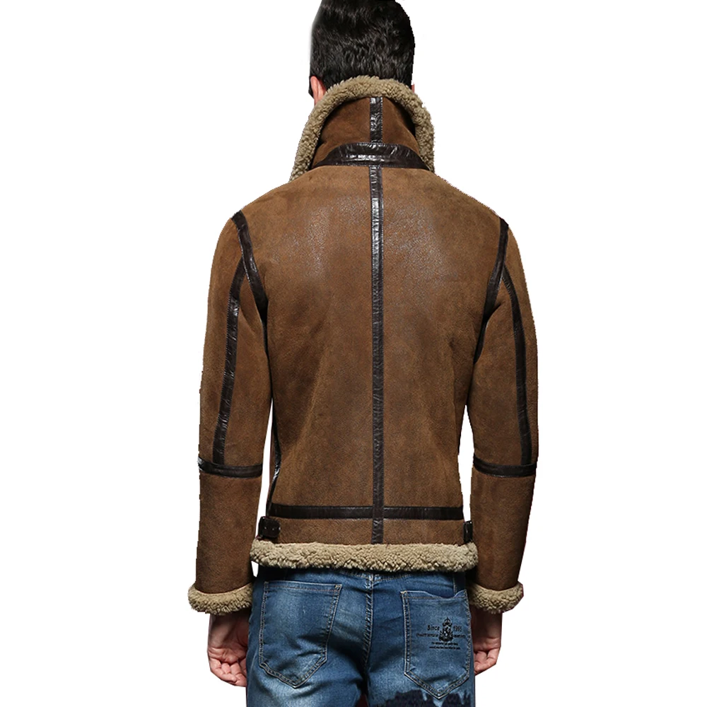 Гарантированное качество овчины пальто с мехом из натуральной кожи мужская