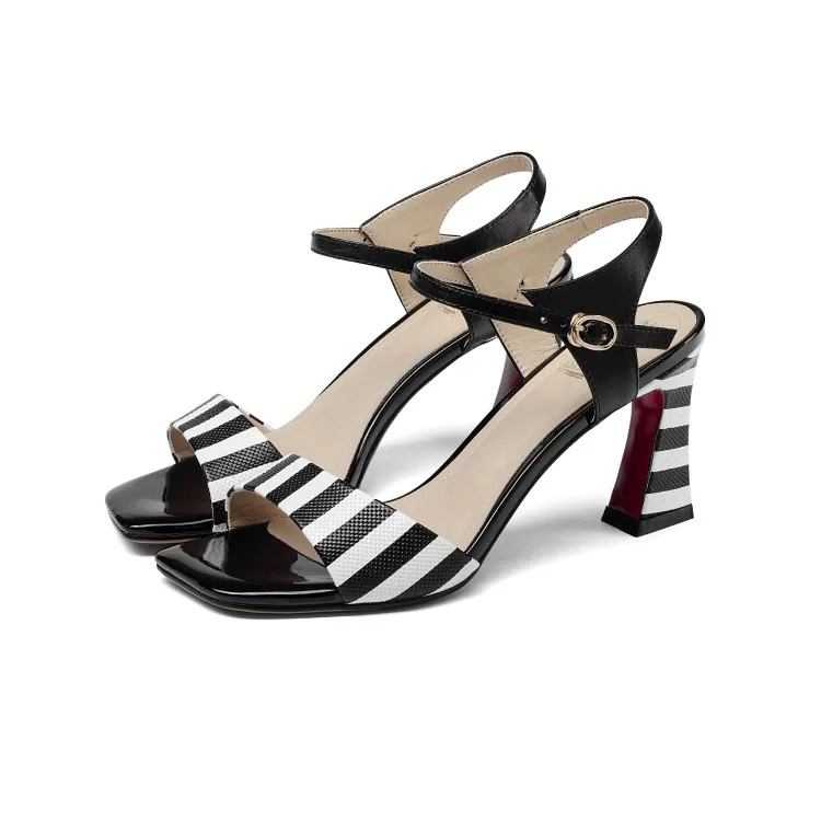 MLJUESE/2018 женские босоножки из натуральной кожи с ремешком на щиколотке Цвет черный