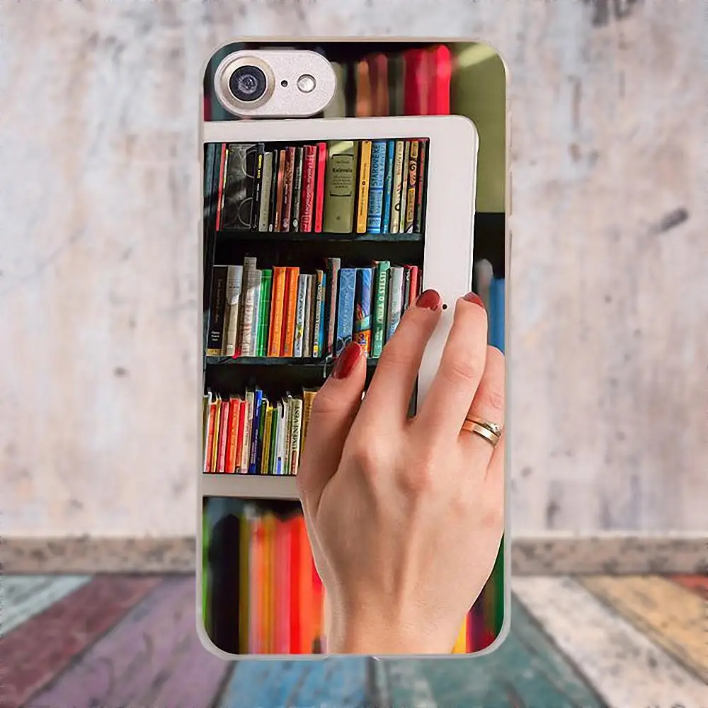 Винтажные книжные полки с изображением библиотеки уникальные для Apple iPhone 4 4S 5 5C SE 6