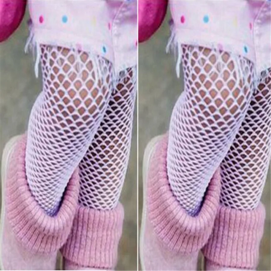 Детская одежда для маленьких девочек чулки в сетку высокие обтягивающие длинные